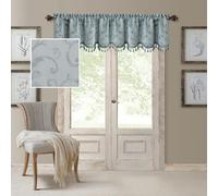 Elrene Mia Jacquard Scroll Blackout Mantovana Oscurante, Blu, 52" x 19" (1 Valance)
