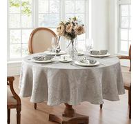 Elrene - Tovaglia damascata, Poliestere, Argento, 60" X 84" Oval