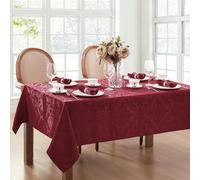 Elrene Tovaglia damascata, poliestere, mirtillo rosso, 132 x 132 cm (quadrata)