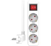 ELRO ES103S-W Ciabatta con 3 prese e interruttore e cavo da 1,5 m - Protezione bambini - Spina Schuko - max. 3680 W - Certificato TÜV - bianco