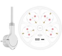 ELRO ES604 Ciabatta con 6 prese design e cavo da 1,5 m con interruttore - 4 prese + USB + USB-C - Protezione bambini - Spina Schuko - max. 3680 W - Certificato TÜV