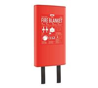Elro FB1800 Coperta di fuoco/Coperta antincendio 1.8 m x 1.2 m - Copertura rigida - secondo DIN EN 1869, rosso