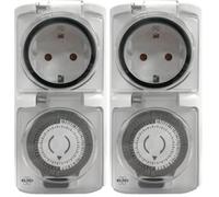 ELRO TO1500 Interruttore orario meccanico da esterno | Impermeabile IP44 | Tempi di commutazione di 30 minuti | Fino a 3600W (Confezione da 2)