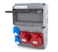 ELS Elektrotechnika 11 moduli splitter a parete con 2 x 230 V + interruttore di linea, 2 x LS, 1 x CEE 16 A + LS, 1 x CEE 32 A + LS, cablato, pronto per il montaggio, per cantiere