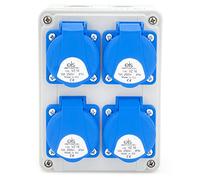 ELS Elektrotechnika Distributore da parete 4 x 230 V Schuko. Distributore di corrente per interni ed esterni, officine e fabbriche, armadietto elettrico da assemblare con dispositivi modulari,