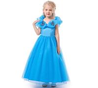 ELSA & ANNA Abito da principessa per bambina - Costume da bambina congelata - Abito da principessa per bambina per feste, compleanni, travestimenti e Halloween - Abito da principessa - Età 8-9