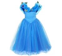 ELSA & ANNA Abito da principessa per bambina - Costume da bambina congelata - Abito da principessa per bambina per feste, compleanni, travestimenti e Halloween - Abito da principessa - Età 7-8