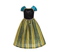 ELSA & ANNA Abito da principessa per bambina - Costume da bambina congelata - Abito da principessa per bambina per feste, compleanni, travestimenti e Halloween - Abito da principessa - Età 6-7