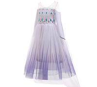 ELSA & ANNA Abito da principessa per bambina - Costume da bambina congelata - Abito da principessa per bambina per feste, compleanni, travestimenti e Halloween - Abito da principessa - Età 6-7