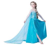 ELSA & ANNA Abito da principessa per bambina - Costume da bambina congelata - Abito da principessa per bambina per feste, compleanni, travestimenti e Halloween - Abito 302