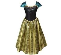 ELSA & ANNA Abito da Principessa per Bambina - Costume da Congelata per Feste, Compleanni, Travestimenti e Halloween - Età 5-6