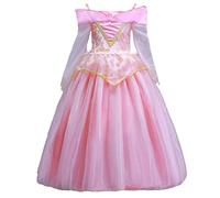 ELSA & ANNA Costume da Principessa per Bambina - Abito Congelato per Feste, Compleanni, Travestimenti e Halloween - SLP01