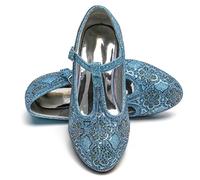 ELSA & ANNA Scarpe da principessa per ragazze - Scarpe con tacco 3cm - Scarpe per costumi Elsa glitterate per feste e compleanni - Tacchi alti per bambini BLU22 (Blu, 32 EU)