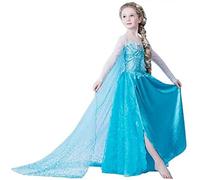 ELSA & ANNA UK1stChoice-Zone Girls Snow Queen Party Outfit Fancy Dress Costume Princess Cosplay FBA-IT&ES-DRESS202 (6-7 years, DRESS-202) by