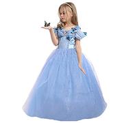 ELSA & ANNA Vestito da principessa da ragazza - Regina di ghiaccio - Costume da principessa - Vestito da bambina per feste, compleanni, Carnevale, Halloween - Costume da principessa ragazza - 5 - 6