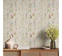 Elsie Floreale Carta da Parati Crema AF0045 Neutro Fiore Camera Letto Con Muro