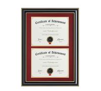 ELSKER&HOME Cornice per doppio diploma in legno per certificati e documenti, per due 8,5x11 pollici con passepartout e 13,5x20 pollici senza pass