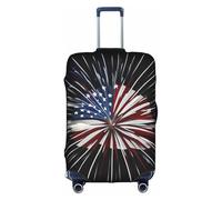 ELSMZXZD Copertura per bagagli da viaggio con bandiera 3D fuochi d'artificio, copertura elastica per trolley, impermeabile e resistente ai graffi, adatta per trolley da 46-81 cm, 3D, L, Organizer per