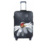 ELSMZXZD Copertura per bagagli da viaggio con coccinella 3D su fiore, copertura elastica per trolley, impermeabile e antigraffio, adatta per trolley da 45,7 a 81,7 cm, 3D, M, Organizer per borse