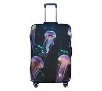 ELSMZXZD Copertura per bagagli da viaggio con meduse colorate 3D, copertura elastica per trolley, impermeabile e resistente ai graffi, adatta per trolley da 45-81 cm, 3D, XL, Organizer per borse