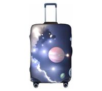 ELSMZXZD Copertura per bagagli da viaggio con pianeta spaziale 3D, copertura elastica per trolley, impermeabile e antigraffio, adatta per trolley da 45,7 a 81,7 cm, 3D, M, Organizer per borse