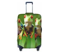 ELSMZXZD Copertura per bagagli da viaggio con rane divertenti 3D, copertura elastica per trolley, impermeabile e antigraffio, adatta per trolley da 45,7 a 81,7 cm, 3D, XL, Organizer per borse