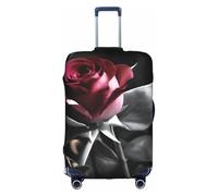 ELSMZXZD Copertura per bagagli da viaggio con rose nere in 3D, copertura elastica per trolley, impermeabile e antigraffio, adatta per trolley da 45,7 a 81,7 cm, 3D, L, Organizer per borse