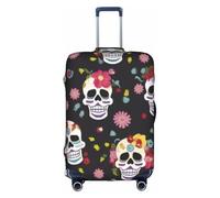 ELSMZXZD Copertura per bagagli da viaggio con teschio horror 3D, copertura elastica per trolley, impermeabile e antigraffio, adatta per trolley da 45,7 a 81,7 cm, 3D, L, Organizer per borse