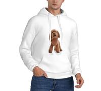 ELSMZXZD Felpa con cappuccio da uomo in pile casual con cappuccio carino cucciolo di cane felpa invernale calda con cappuccio morbida e confortevole manica lunga coulisse con tasca, Grafica 3D, XL