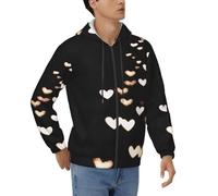 ELSMZXZD Heart Cup - Felpa con cappuccio da uomo in pile con zip e cappuccio casual a maniche lunghe calde giacche con coulisse con tasca, design con zip intera, vestibilità regolare, Grafica 3D, M