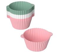Elsrantor 12 Teglia Cupcake, Pirottini per Friggitrice ad Aria, Stampi Muffin in Silicone Dolci, Stampo Torte, Tortiera, Coppette Cupcake per Uova da Colazione, Budini, Focaccine, Riutilizzata