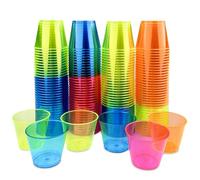 Elsrantor 150 Pezzi Bicchieri Plastica Rigida Lavabili, Bicchierini Liquore da Colpo, Bicchiere Plastica Dura Colorati, Travel Shot Glass Riutilizzabili(30Ml), per Compleanni, Feste, Degustazioni