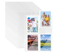 Elsrantor 30 pcs Buste per Carte da Collezione, Raccoglitore ad Anelli A4, Bustine Trasparenti Carte, Fogli di Album Sleeves, Tasche Proteggi Pagine di Ricarica Foto, 4 Scomparti, Doppia Faccia