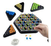 Elsrantor Giochi da Tavolo, Trigglegame, Triggle Gioco da Tavola Con Elastici e Triangoli, Scacchi Triangolo Catena, Strategico Scacchiera Triangolare Giocattoli, per 2 a 4 Giocatori Bambini e Adulti