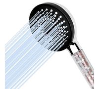 Elsrantor Soffione Doccia con Filtro, Doccino per Doccia Grande con 5 Tipi di Getto, Doccetta per Doccia Risparmio Idrico Alta Pressione Anticalcare Adatto Adulti e Bambini Bagno Salutare Senza Tubo