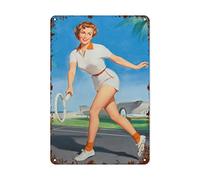 ELSROO Vintage Girl Poster Targa in latta Bellezza Sexy Girl Bar Cafe Ristorante Segni In Metallo Decorazione Da Parete, 30 X 20 Pollici