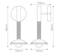 Elstead Applique a LED Arden, nero opaco, altezza 36 cm, metallo, dimmerabile ELSTEAD