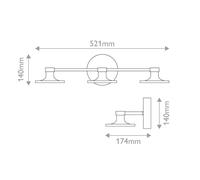 Elstead Applique a LED Issa, color oro, 52 cm, a 3 luci, metallo IP44 ELSTEAD