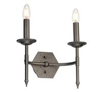 Applique Industrial Nordico Crown Acciaio Ferro Cancello 2 Luci E14