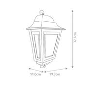 Elstead Applique da esterno Deco Lane, rossa, lanterna, alluminio, IP44 ELSTEAD