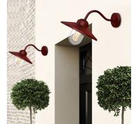 Elstead Applique da esterno Klampenborg, rossa, lanterna, acciaio inossidabile, IP44 ELSTEAD