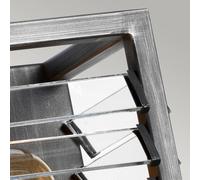 Applique Industrial Nordico Louvre Acciaio Canna Di Fucile Vetro 2 Luci E27