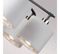 Elstead Lampada a sospensione Balance a 5 luci, nero/nickel, paralume bianco ELSTEAD