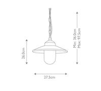 Elstead Lampada a sospensione da esterno Klampenborg, IP44, nera ELSTEAD