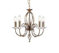 Elstead Lighting Aegean lampada a sospensione, E14 5 luci, AG5-AGED-BRASS, Aegean [Lampade per Interni > Lampade a Sospensione]