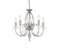 Elstead Lighting Aegean lampada a sospensione, E14 5 luci, AG5-POL-NICKEL, Aegean [Lampade per Interni > Lampade a Sospensione]