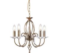 Lampadario Classico Aegean Acciaio Ottone Anticato 5 Luci E14