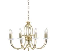 Lampadario Classico Aegean Acciaio Ottone Lucido 8 Luci E14