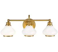 Elstead Lighting Ainsley lampada da parete 3x3 W ottone HK-AINSLEY3-BATH-BB