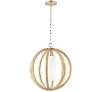 Sospensione Industrial Nordica Allier Legno Chiaro Acciaio 1 Luce E27 D52Cm